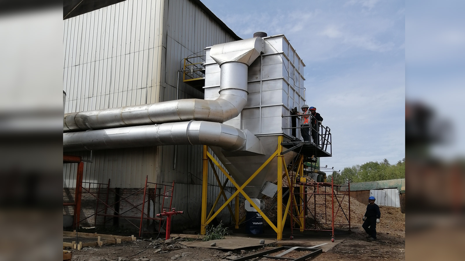 Filtro de mangas instalado